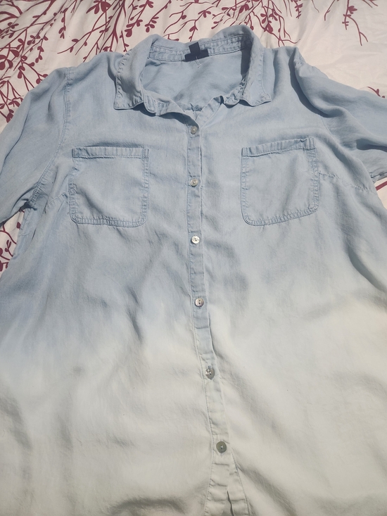 J. Jill Tops - J. Jill Light Blue to White Ombre Button-Down Shirt